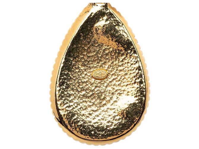 Collana con pendente Chanel Gold CC placcato oro a forma di goccia D'oro - vista 4