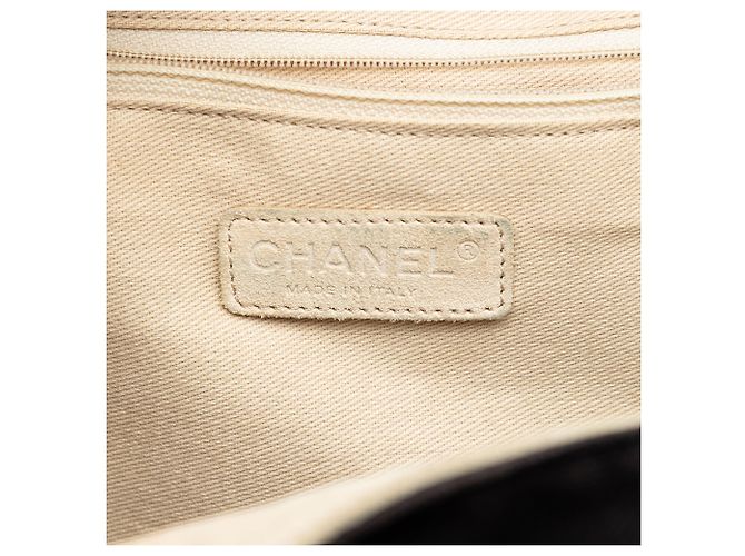 Chanel Tote Cabas Brown 2004 Cruise Camellia CC Clover Rope Marrone Marrone scuro - vista 5