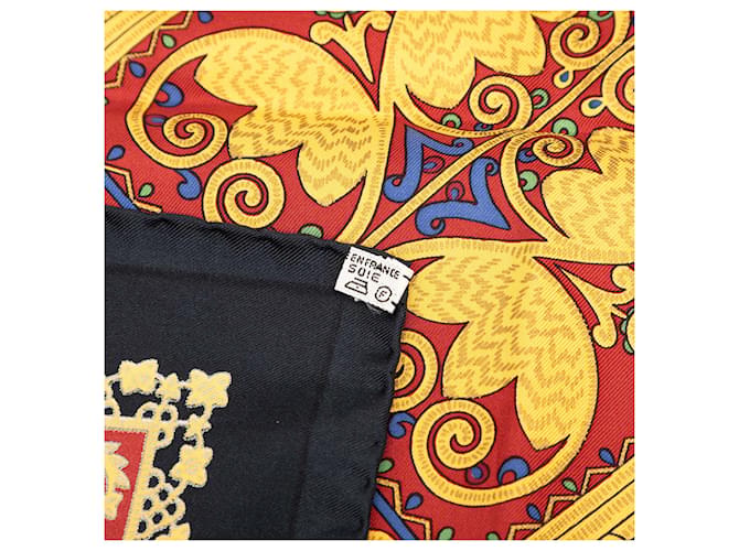 Sciarpa in seta Hermès Black Brins d Or 90 Nero - vista 5