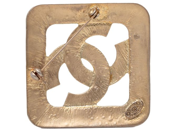 Broche Rombo Chanel Gold CC chapado en oro Dorado - vista 2