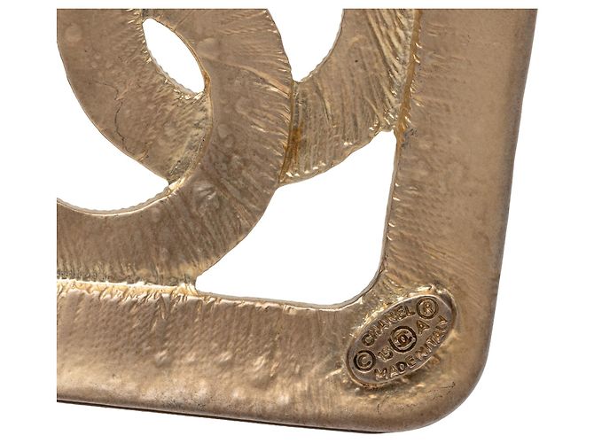 Broche Rombo Chanel Gold CC chapado en oro Dorado - vista 3