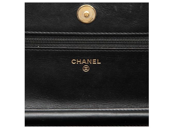 Wallet On Chain Portafoglio con catena Chanel Black Caviar CC Filigree Nero - vista 5