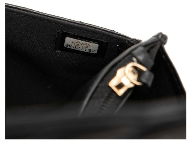 Wallet On Chain Portafoglio con catena Chanel Black Caviar CC Filigree Nero - vista 6