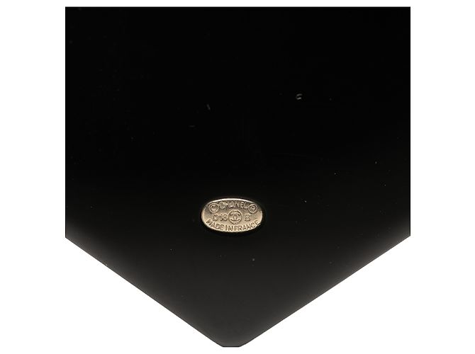 Spilla Chanel Coco Neige in resina nera CC, strass e perle finte Nero - vista 3