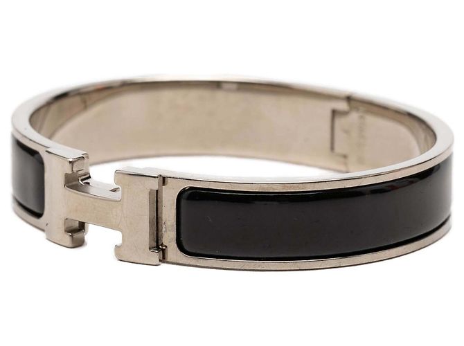 Bracciale Hermès Black Narrow Enamel Clic H PM - vista 2