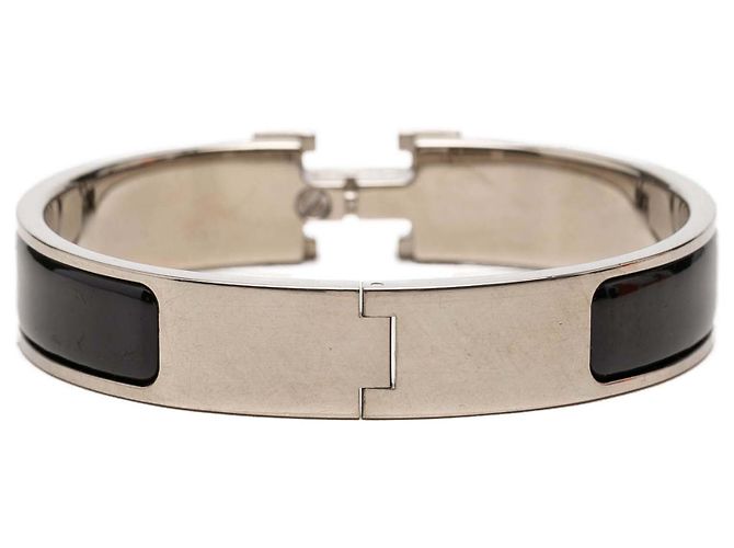 Bracciale Hermès Black Narrow Enamel Clic H PM - vista 3