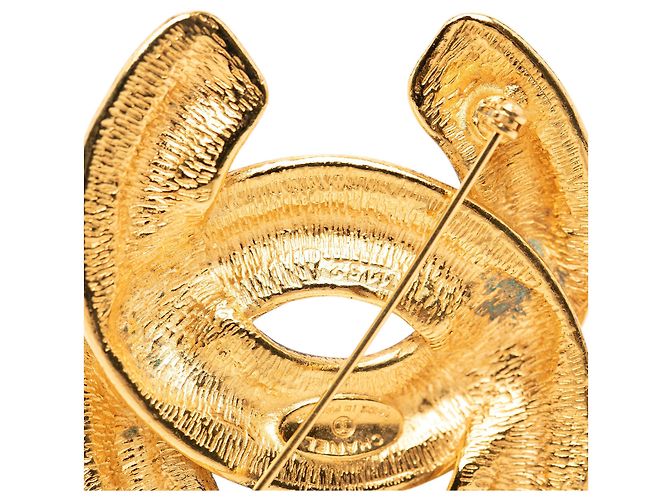 Spilla Chanel Gold CC trapuntata placcata oro D'oro - vista 4