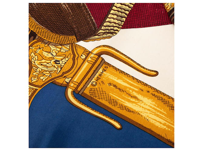 Sciarpa in seta Hermès White Grand Uniforme 90 - vista 5
