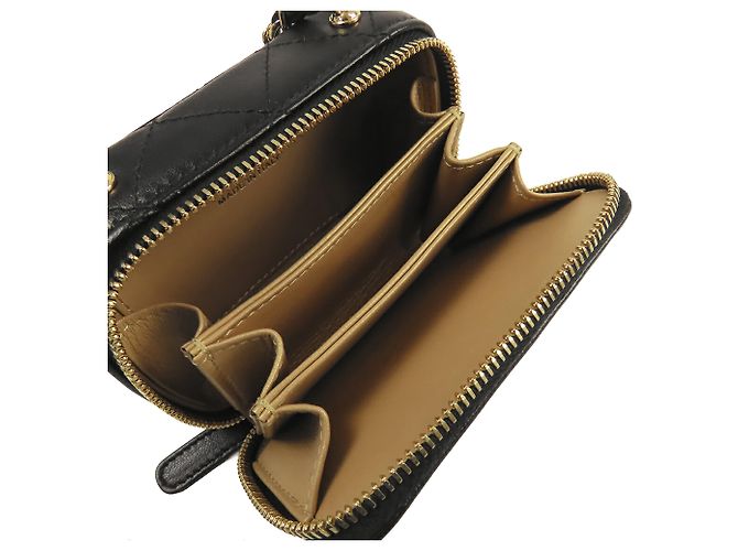 Chanel Black Extra Mini CC Quilted Golden Plate Vanity Crossbody Nero - vista 4
