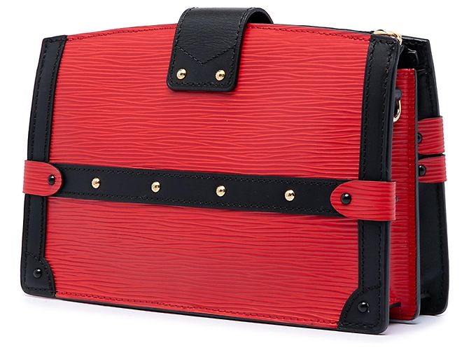 Clutch Louis Vuitton in pelle Epi rossa Rosso - vista 2