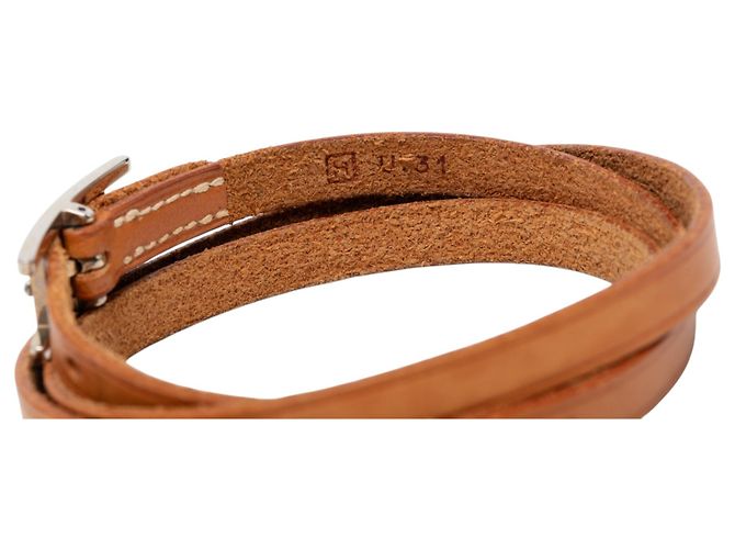 Bracciale Triple Tour Hermès Hapi 3 MM in pelle Swift marrone - vista 4