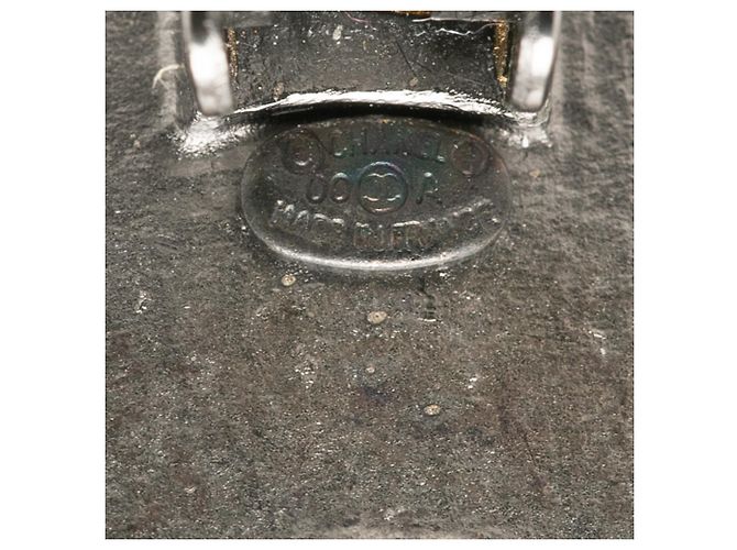 Orecchini a clip Chanel in ottone argentato e pelle con logo Argento - vista 3