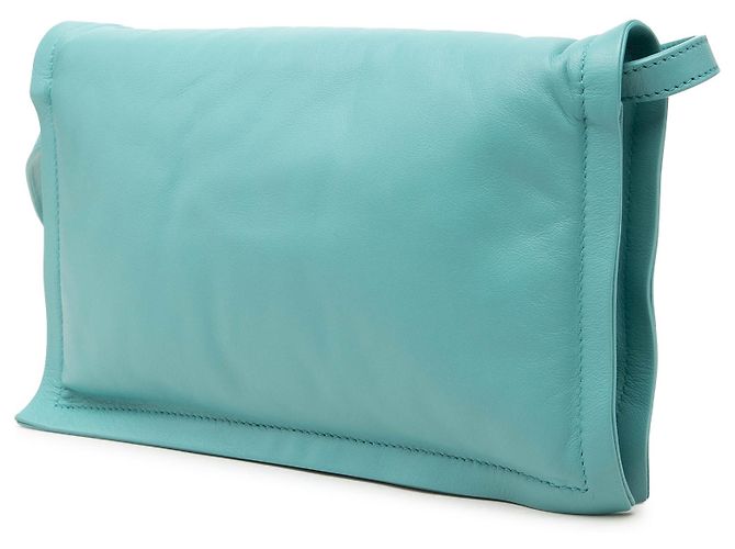 Salvatore Ferragamo Borsa a tracolla Ferragamo Blue Mini Padded Leather Viva Bow Turchese - vista 2