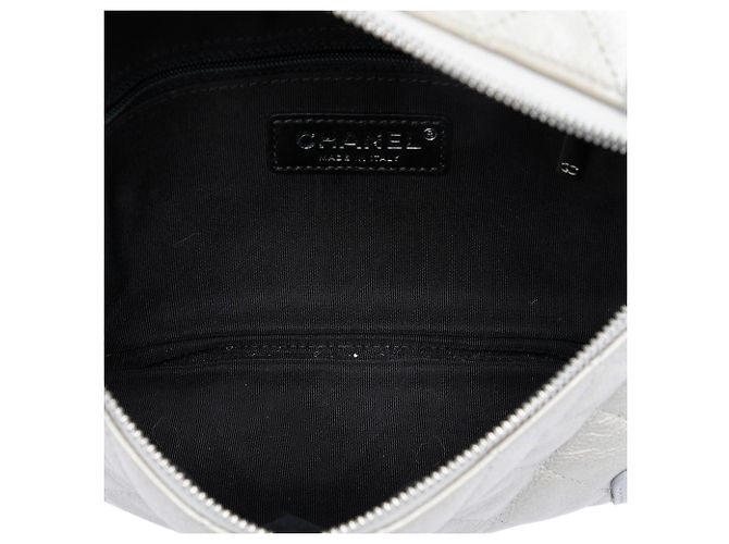 Chanel Silver CC Quilted Metallic Calfskin Street Allure Camera Bag Silvery - view 4