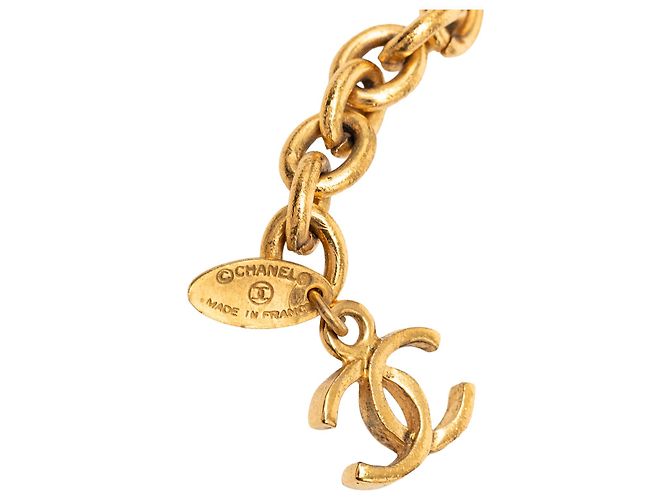 Bracciale a maglie Chanel Gold CC con medaglione a testa di leone placcato oro D'oro - vista 5