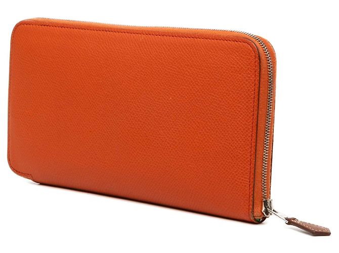 Hermès Orange Epsom Silk In Classique Long Wallet - view 2