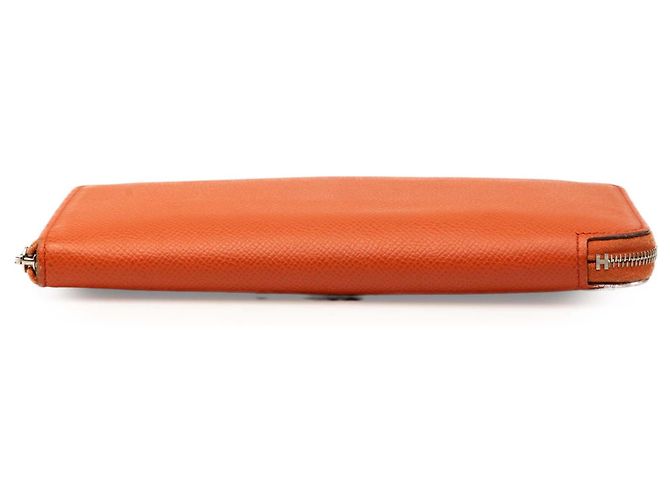 Hermès Orange Epsom Silk In Classique Long Wallet - view 3