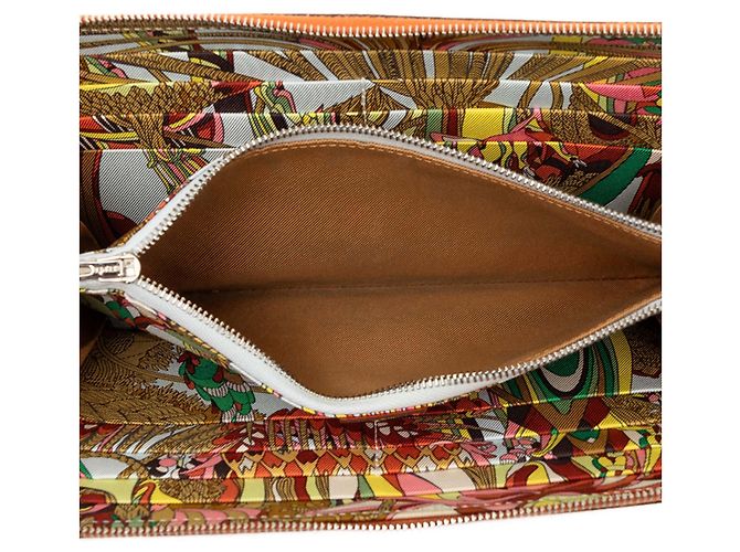 Hermès Orange Epsom Silk In Classique Long Wallet - view 4