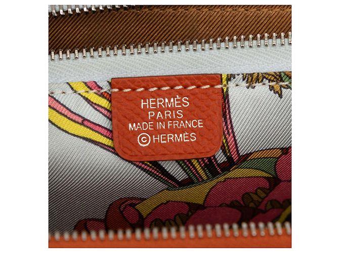 Hermès Orange Epsom Silk In Classique Long Wallet - view 5