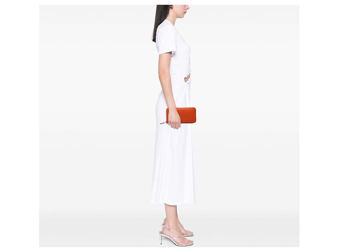 Hermès Orange Epsom Silk In Classique Long Wallet - view 7