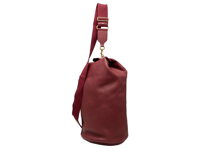 Borsa a tracolla verticale in pelle granulata rossa Gucci Rosso Bordò - vista 2
