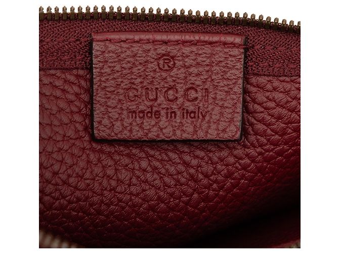 Borsa a tracolla verticale in pelle granulata rossa Gucci Rosso Bordò - vista 5