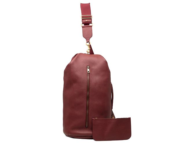 Borsa a tracolla verticale in pelle granulata rossa Gucci Rosso Bordò - vista 8