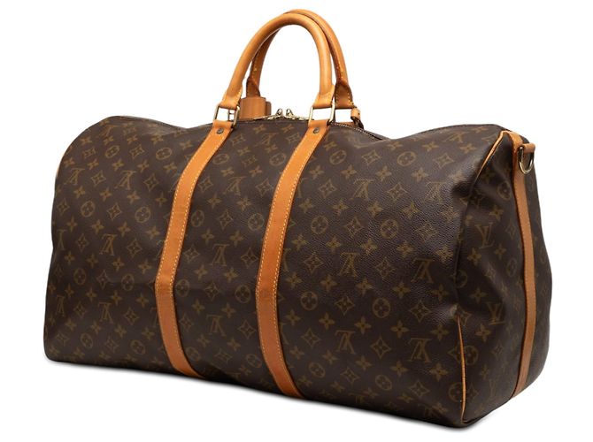 Louis Vuitton Marrón Monogram Keepall Bandouliere 55 Castaño - vista 2