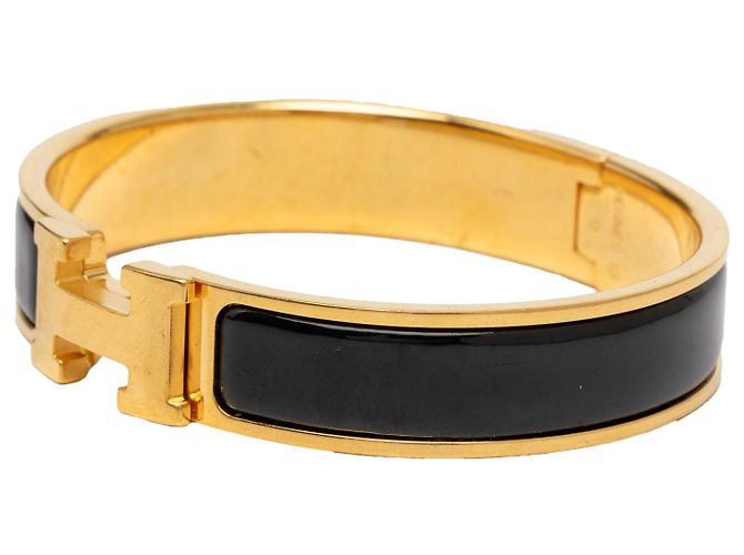 Bracciale Hermès Black Narrow Enamel Clic H PM Nero - vista 2