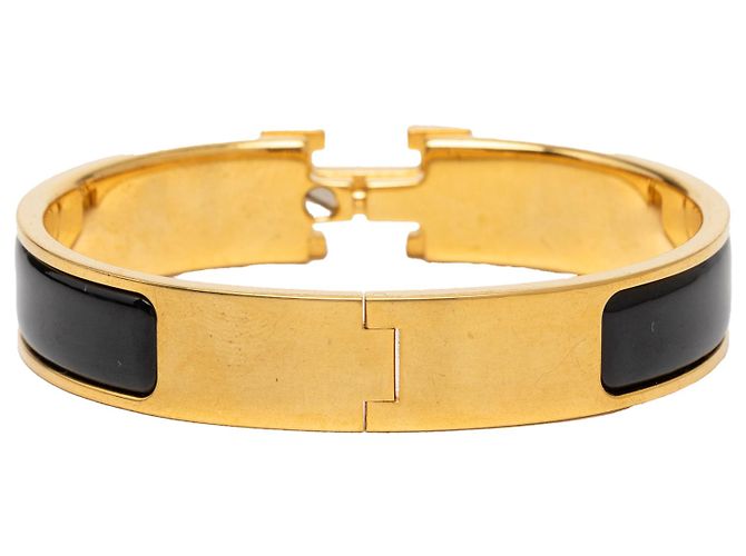 Bracciale Hermès Black Narrow Enamel Clic H PM Nero - vista 3