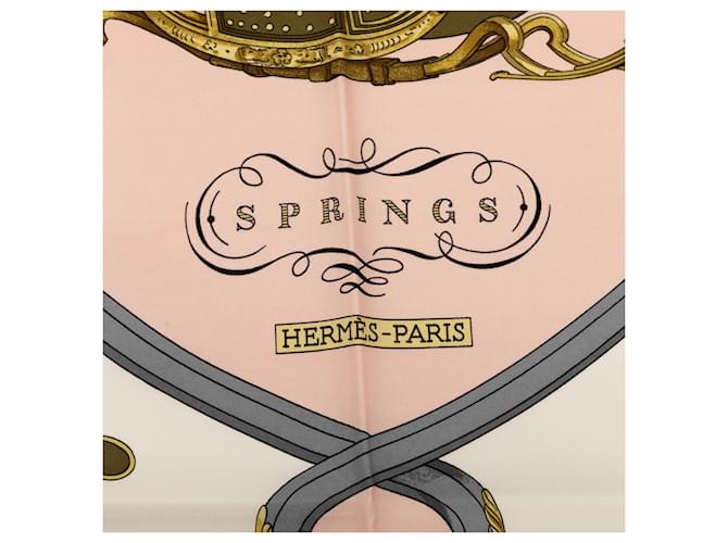 Sciarpa in seta Hermès Pink Springs 90 - vista 3