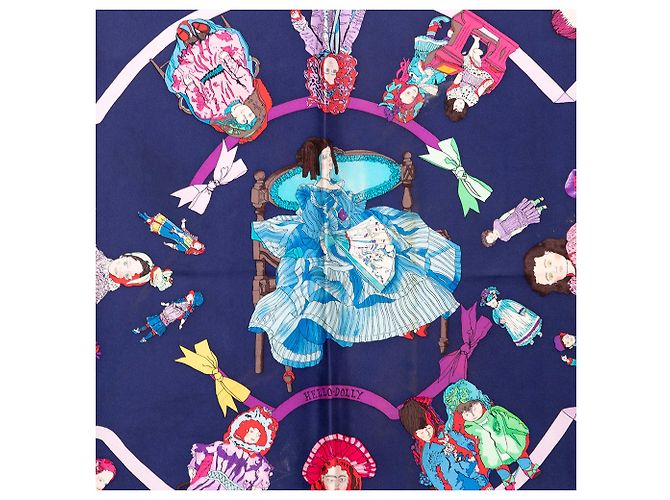Hermès Seidentuch Blue Hello Dolly 90 Blau - Ansicht 2