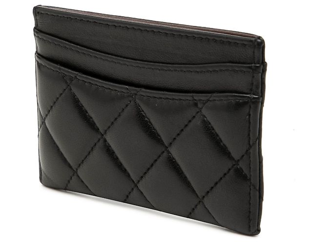 Tarjetero Chanel Black CC de piel de cordero acolchida Negro - vista 2