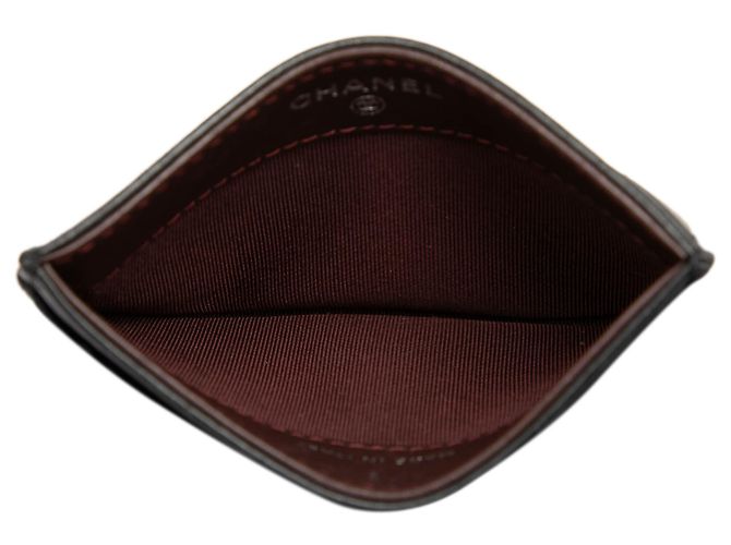 Tarjetero Chanel Black CC de piel de cordero acolchida Negro - vista 4