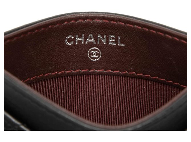 Tarjetero Chanel Black CC de piel de cordero acolchida Negro - vista 5