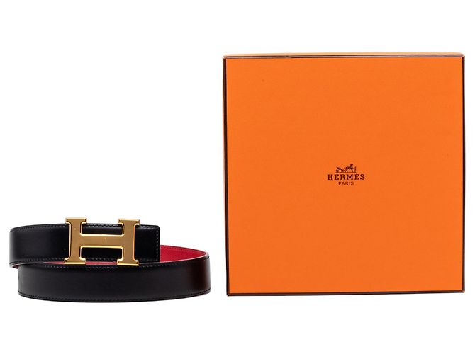 Cintura reversibile Hermès Constance H in Epsom nero e Box Calf - vista 7