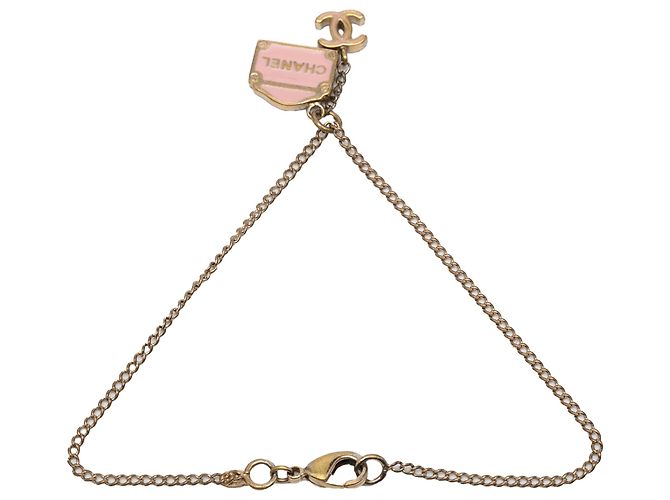 Bracciale Charm Chanel 31 Rue Cambon placcato oro e smalto CC Gold - vista 3