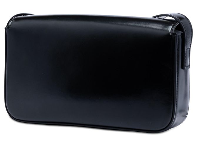 Céline Borsa a tracolla Celine Triomphe Claude in pelle di vitello lucida nera Nero - vista 2