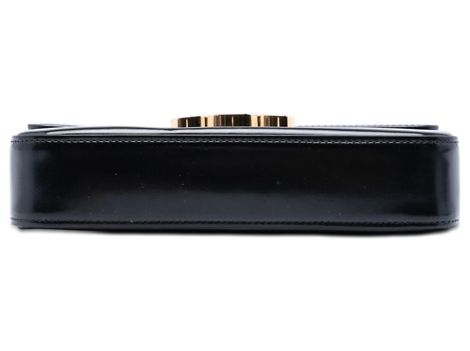 Céline Borsa a tracolla Celine Triomphe Claude in pelle di vitello lucida nera Nero - vista 3