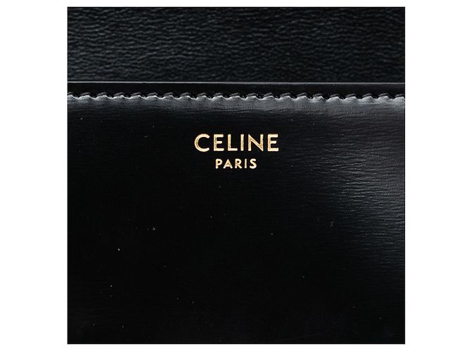 Céline Borsa a tracolla Celine Triomphe Claude in pelle di vitello lucida nera Nero - vista 5
