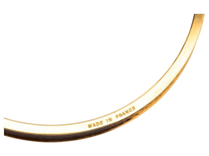Pulsera de cierre Cadena Kelly de Epsom chapada en oro de Hermès Dorado Marrón oscuro - vista 5