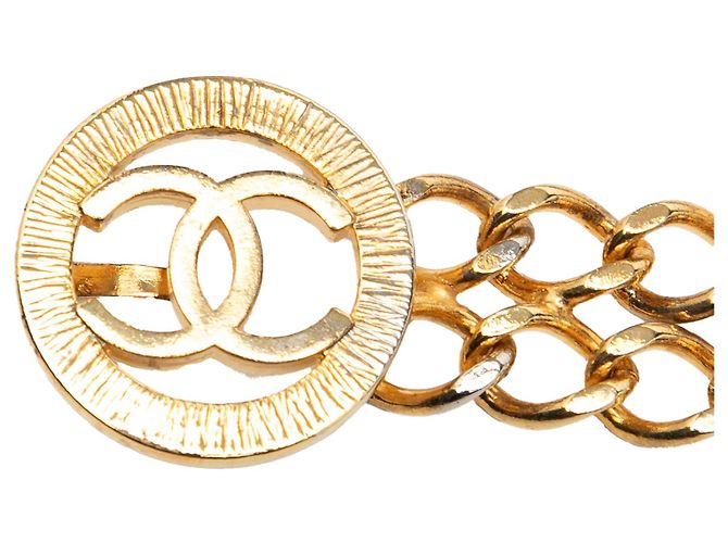 Cinturón Chanel Gold CC con doble cadena chapado en oro Dorado - vista 2