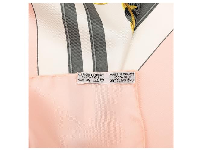 Sciarpa in seta Hermès Pink Brides de Gala 90 Rosa - vista 7