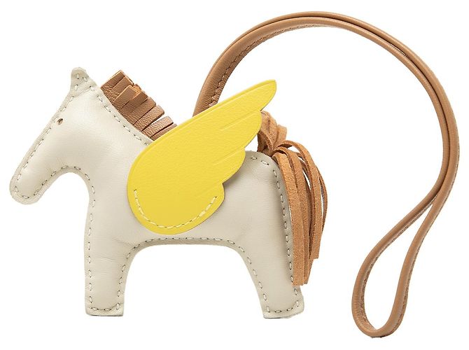 Charm per borsa Hermès White Milo Lambskin and Swift Grigri Rodeo Pegase PM Bianco - vista 2
