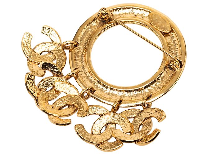 Anello Spilla Chanel Gold CC Placcato Oro con Cinque Charm D'oro - vista 2