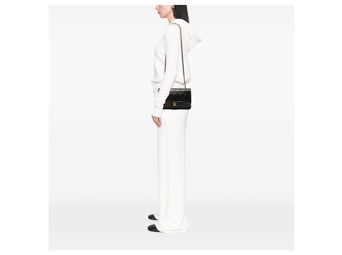 Chanel Black Medium Lambskin Diana Full Flap Nero - vista 7