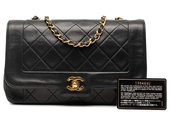 Chanel Black Medium Lambskin Diana Full Flap Nero - vista 8