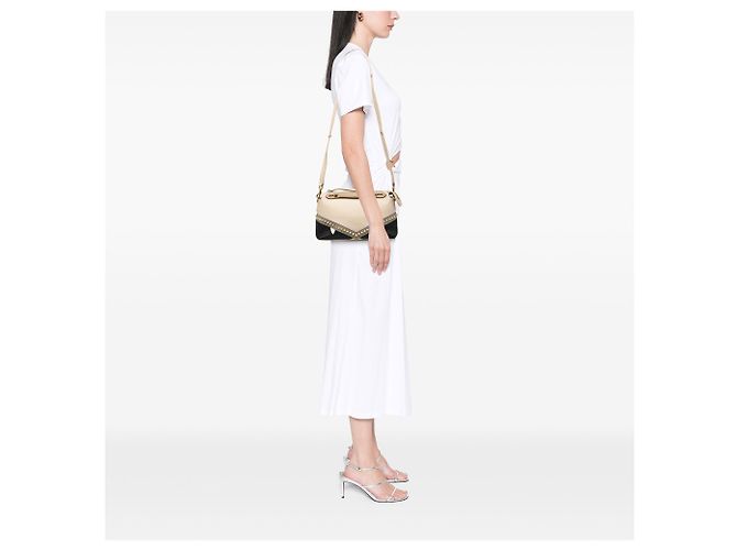 Borsa Fendi Beige Medium Studded Leather Monster Eyes By The Way - vista 7