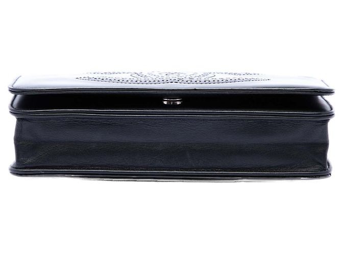 Wallet On Chain Portafoglio con catena Chanel Black CC in vernice decorato con strass Nero - vista 3