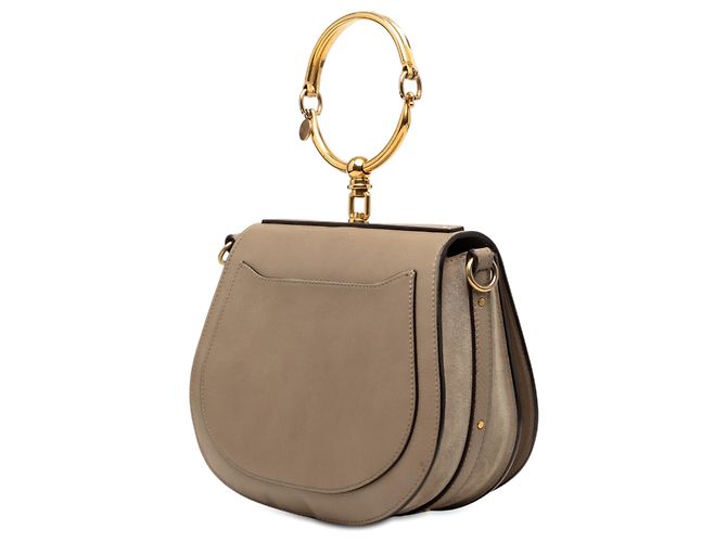 Borsa a tracolla Chloé Nile in pelle marrone media Taupe - vista 2